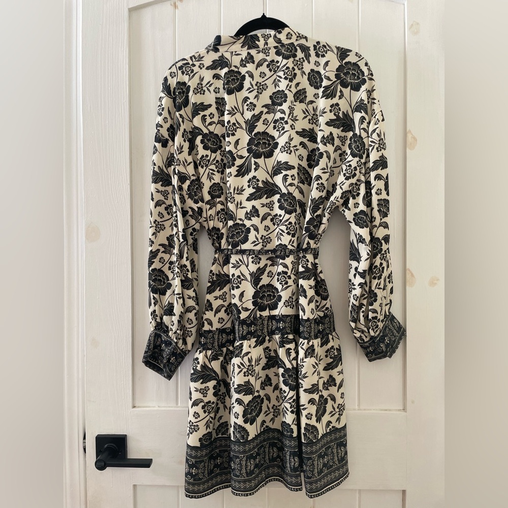 Alex Marie Women’s Black And White Floral Belted Dress Size 10 - Picture 3 of 8